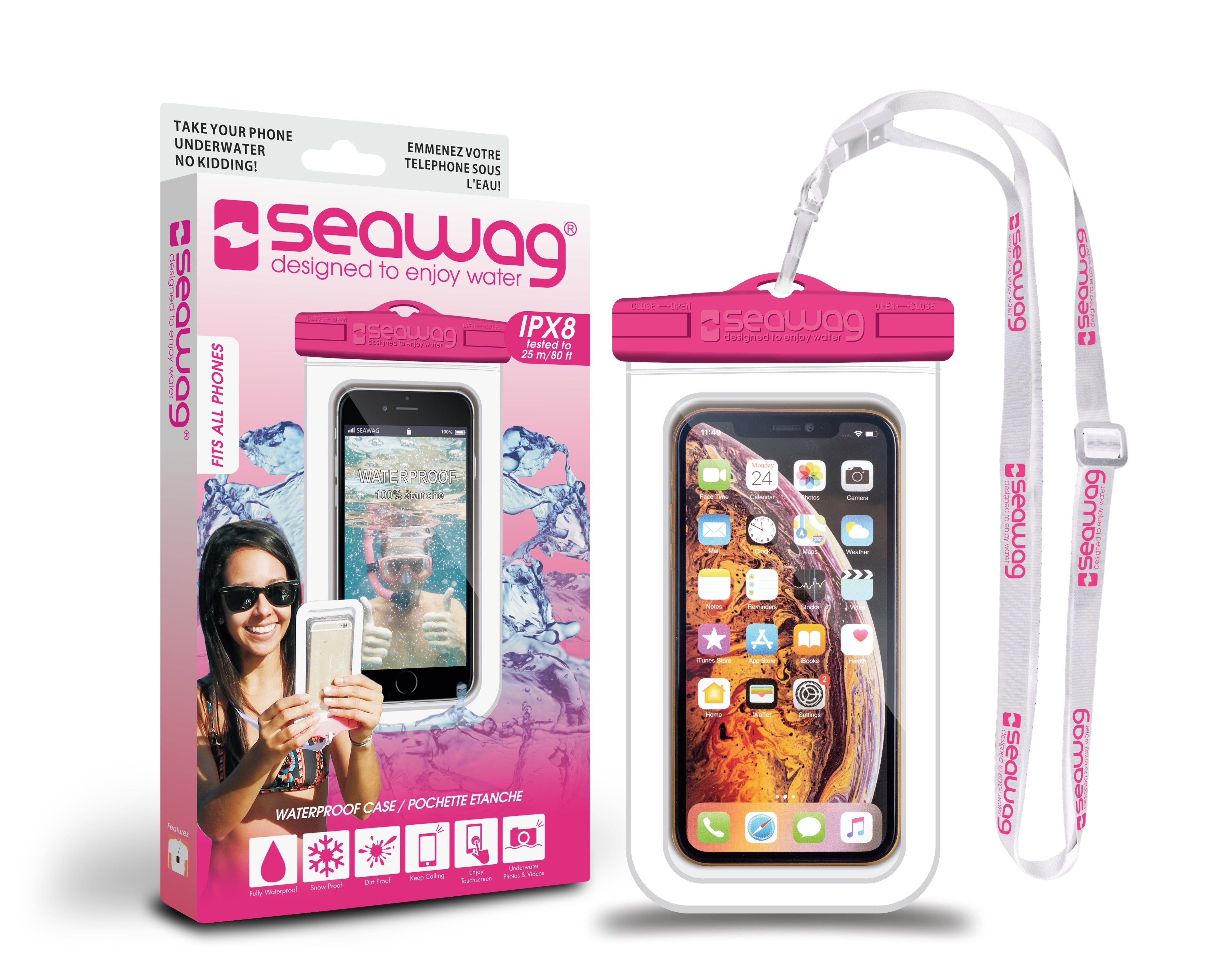 Universal Waterproof Case For Smartphone - White/Pink