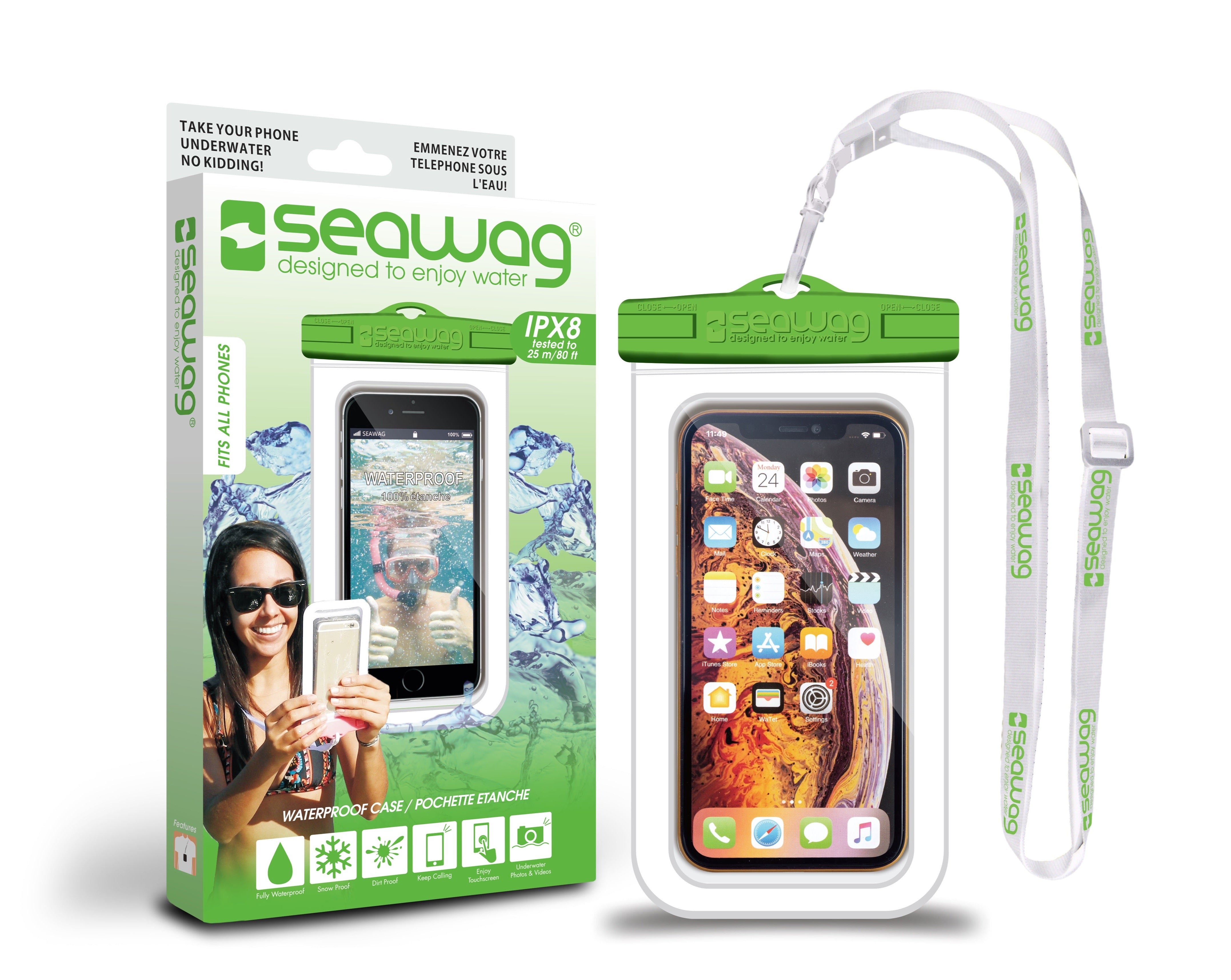 Universal Waterproof Case For Smartphone - White/Green